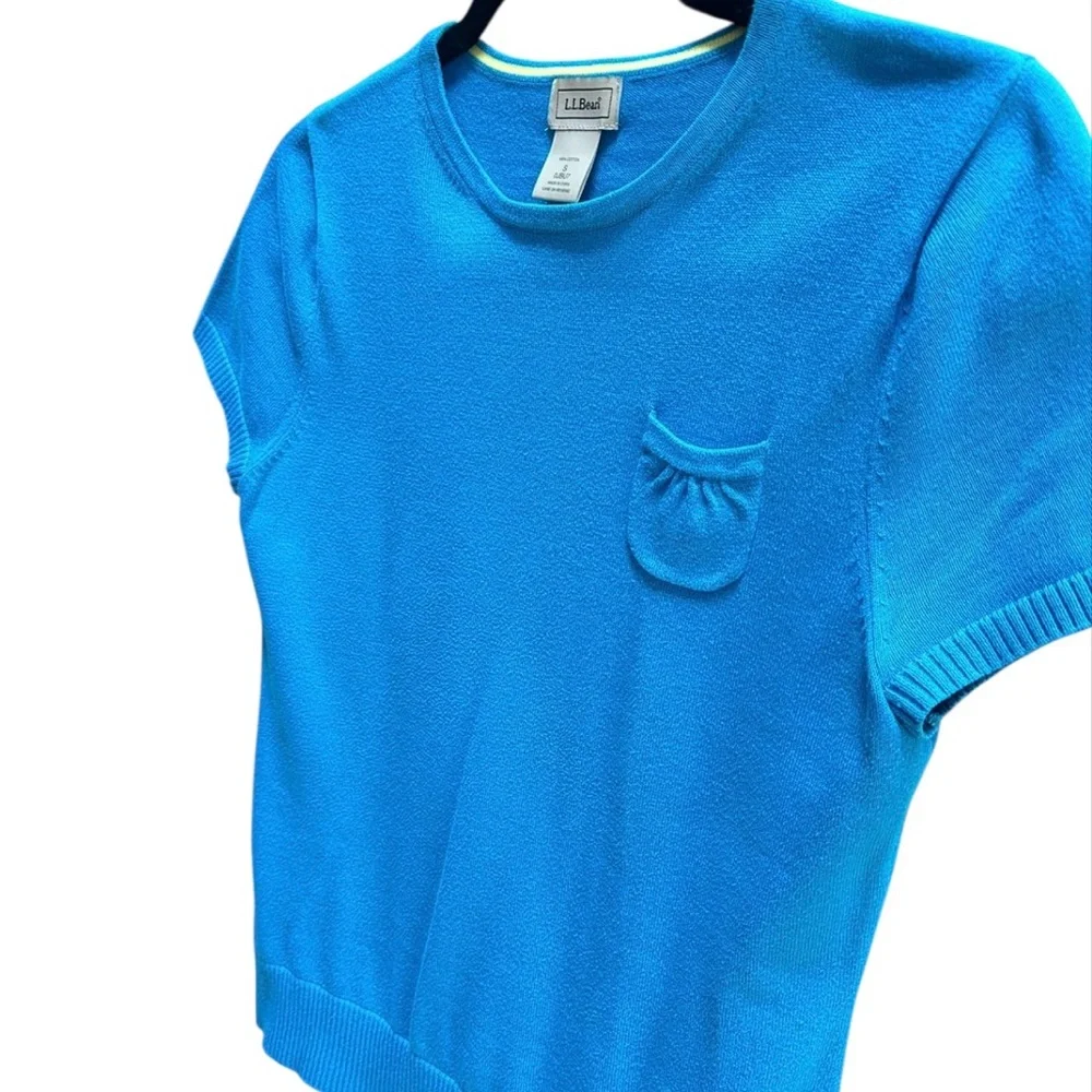 L.L. Bean Vibrant Blue Knit Sweater Top Size S in EUC